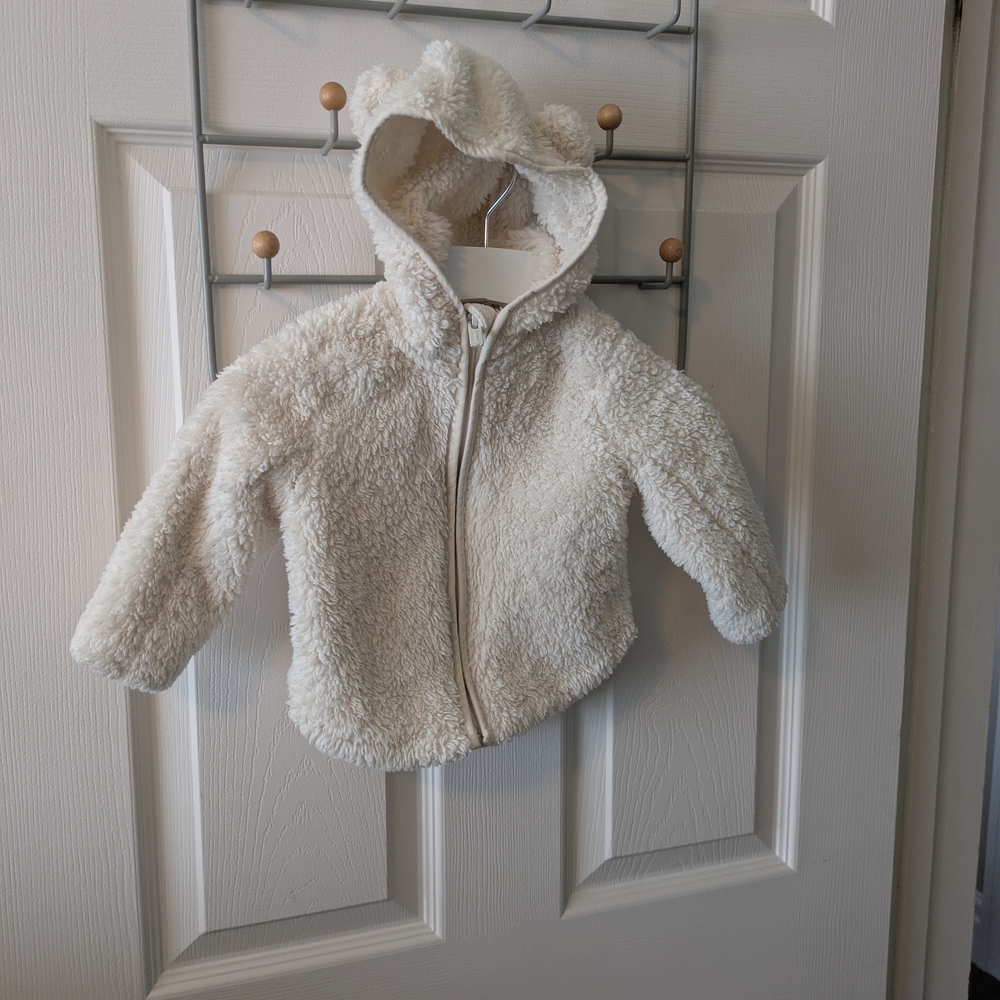 Old Navy Cozy Cream Fleece Baby Jacket with Hood